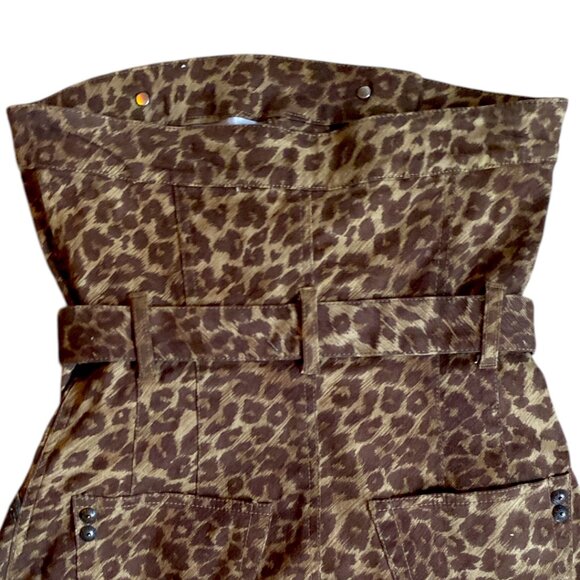 Vintage Y2K Plein Sud Strapless Dress Leopard Belted Denim Mini Dress Size 38- S - Picture 9 of 12